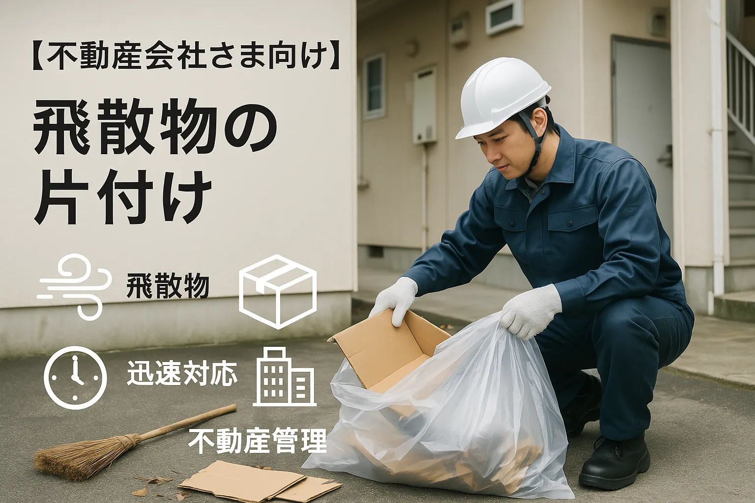 飛散物の片付け