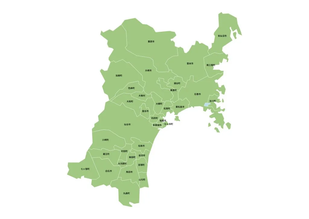 宮城県の地図